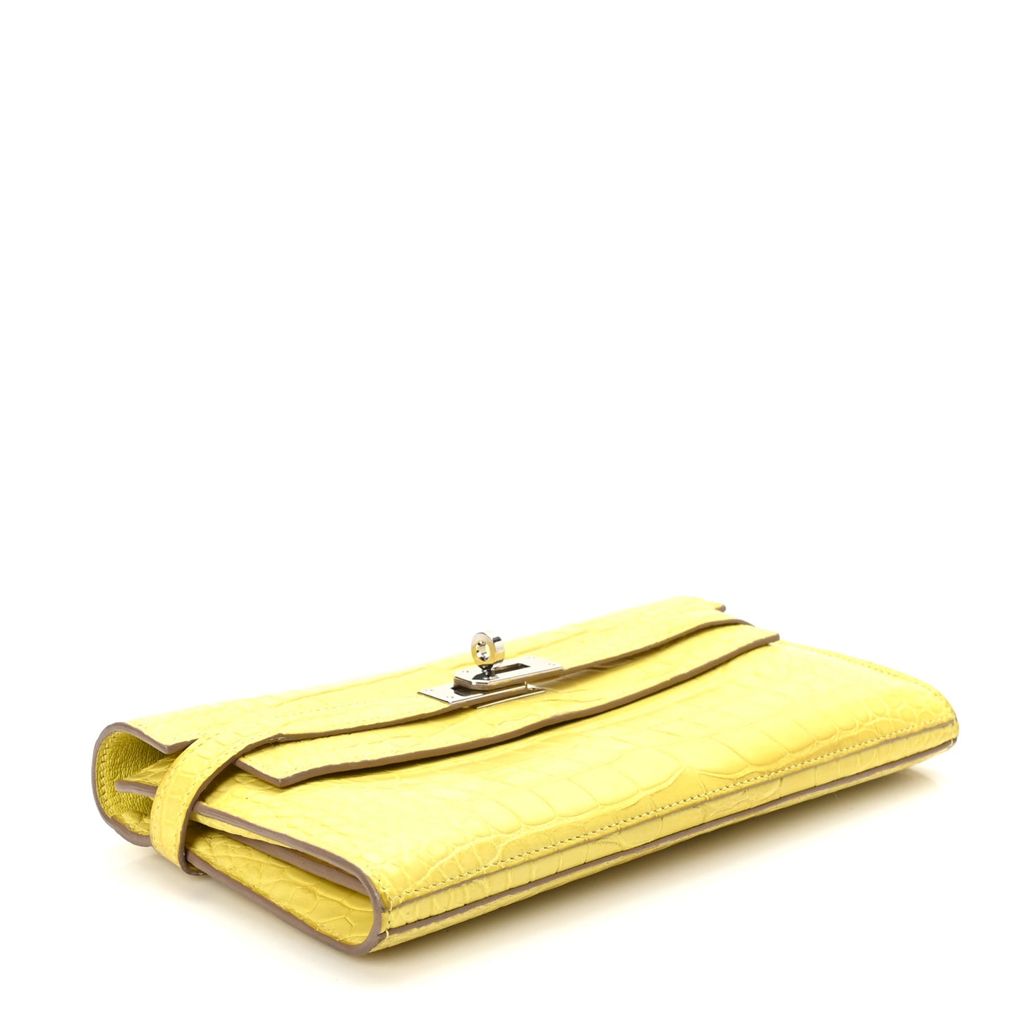 Matte Alligator Kelly Longue Wallet Mimosa