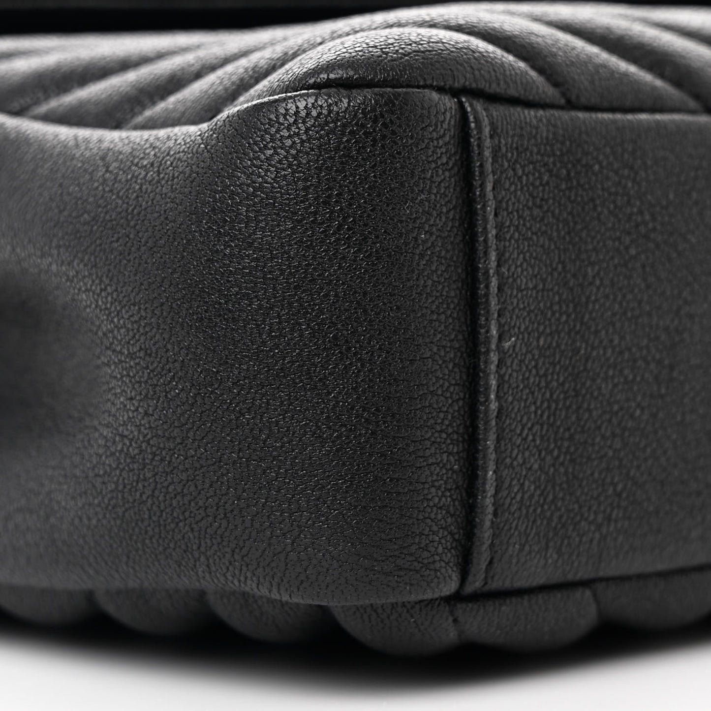 Sheepskin Matelasse Chevron Monogram Medium College Bag Black