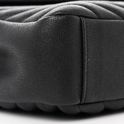 Saint Laurent Sheepskin Matelasse Chevron Monogram Medium College Bag Black 10 of 12