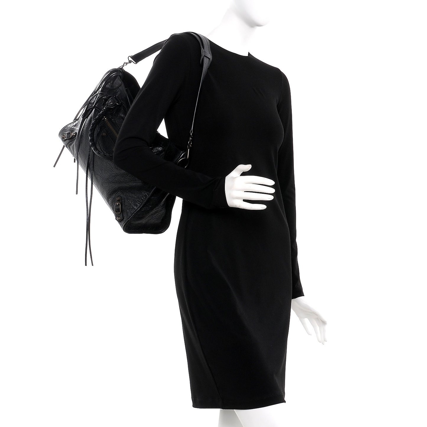 Agneau Arena Graffiti Short Strap Classic Hardware City Black White