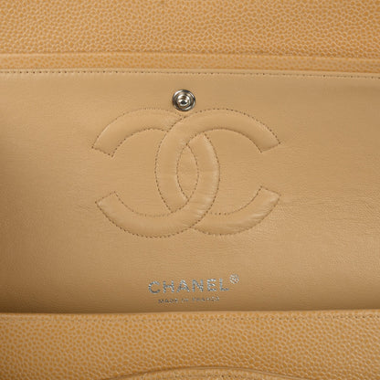 Chanel Caviar Quilted Medium Double Flap Beige 7 of 8