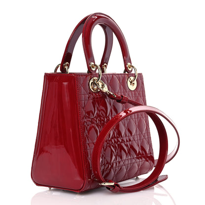 Christian Dior Patent Cannage Medium Lady Dior Red 3 of 12