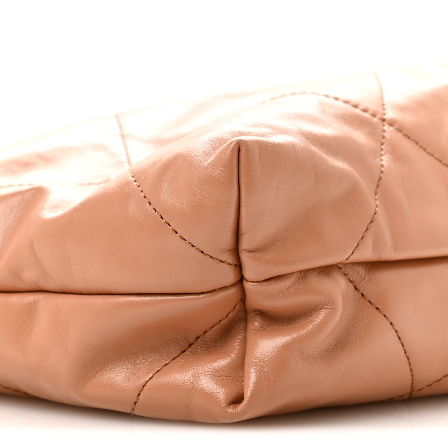 Shiny Calfskin Quilted Chanel 22 Camel