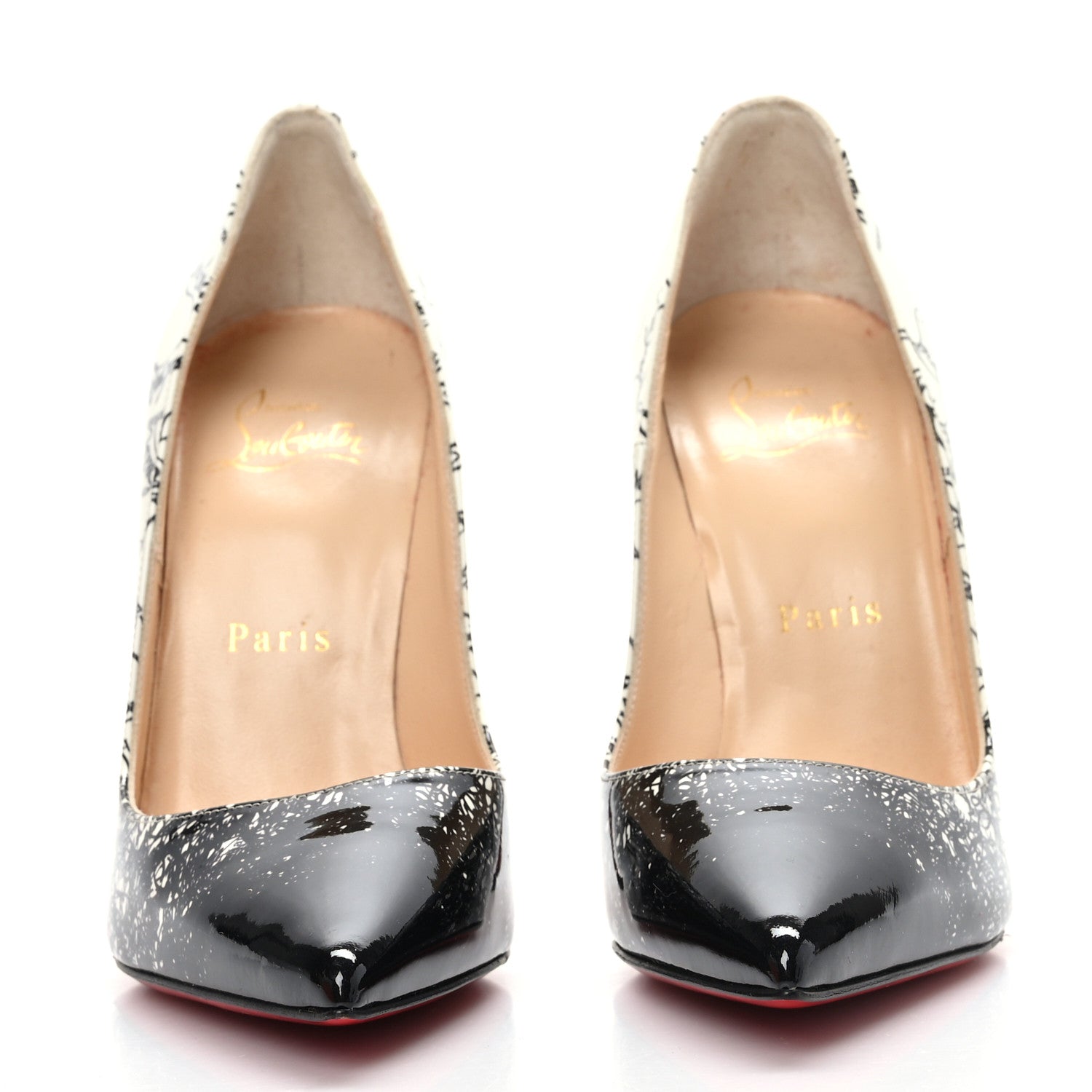 Christian Louboutin Patent Degraloubi Printed Pigalle Follies 100 Pumps 36.5 Black 2 of 7