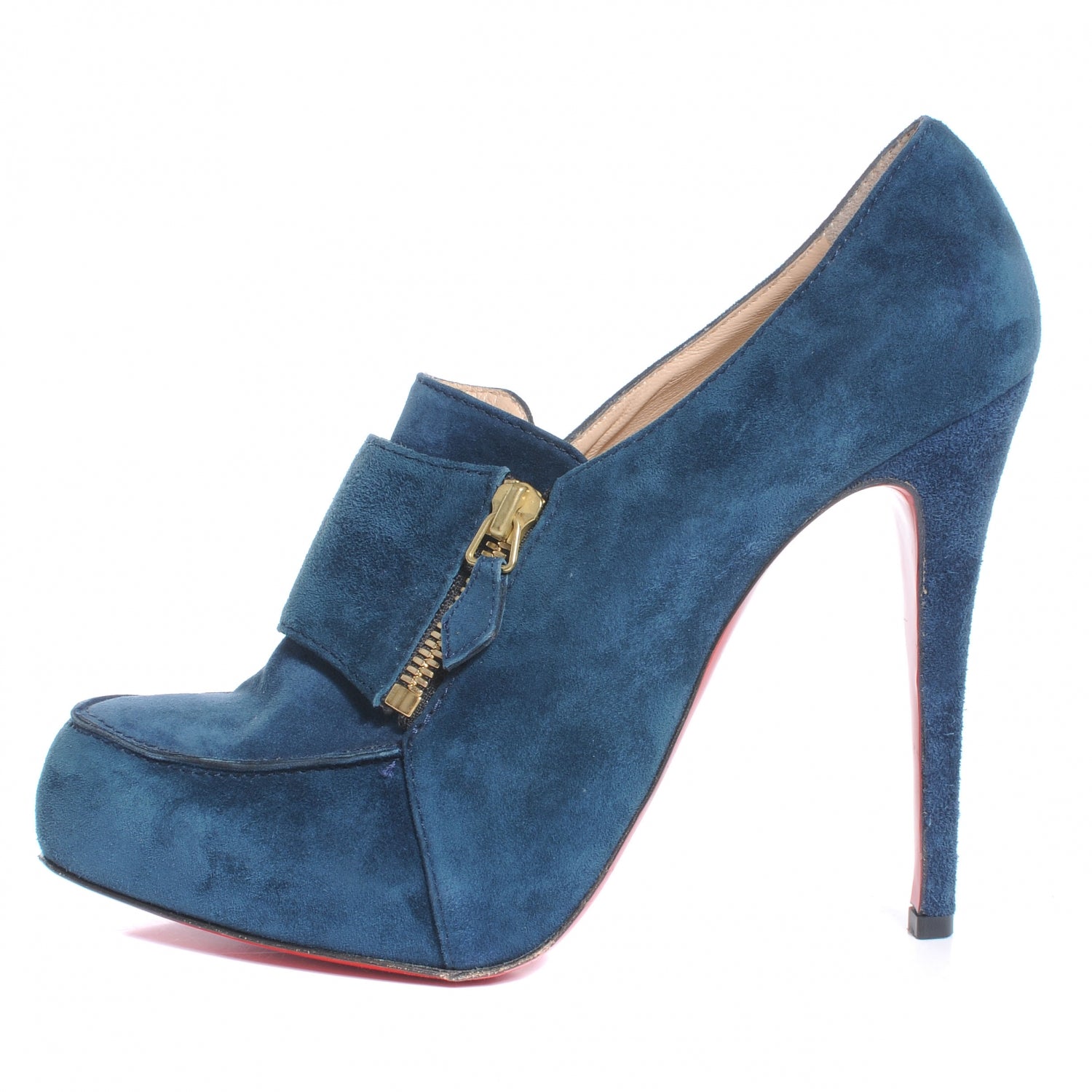 Christian Louboutin Suede Lapino Booties 39.5 Blue 1 of 9