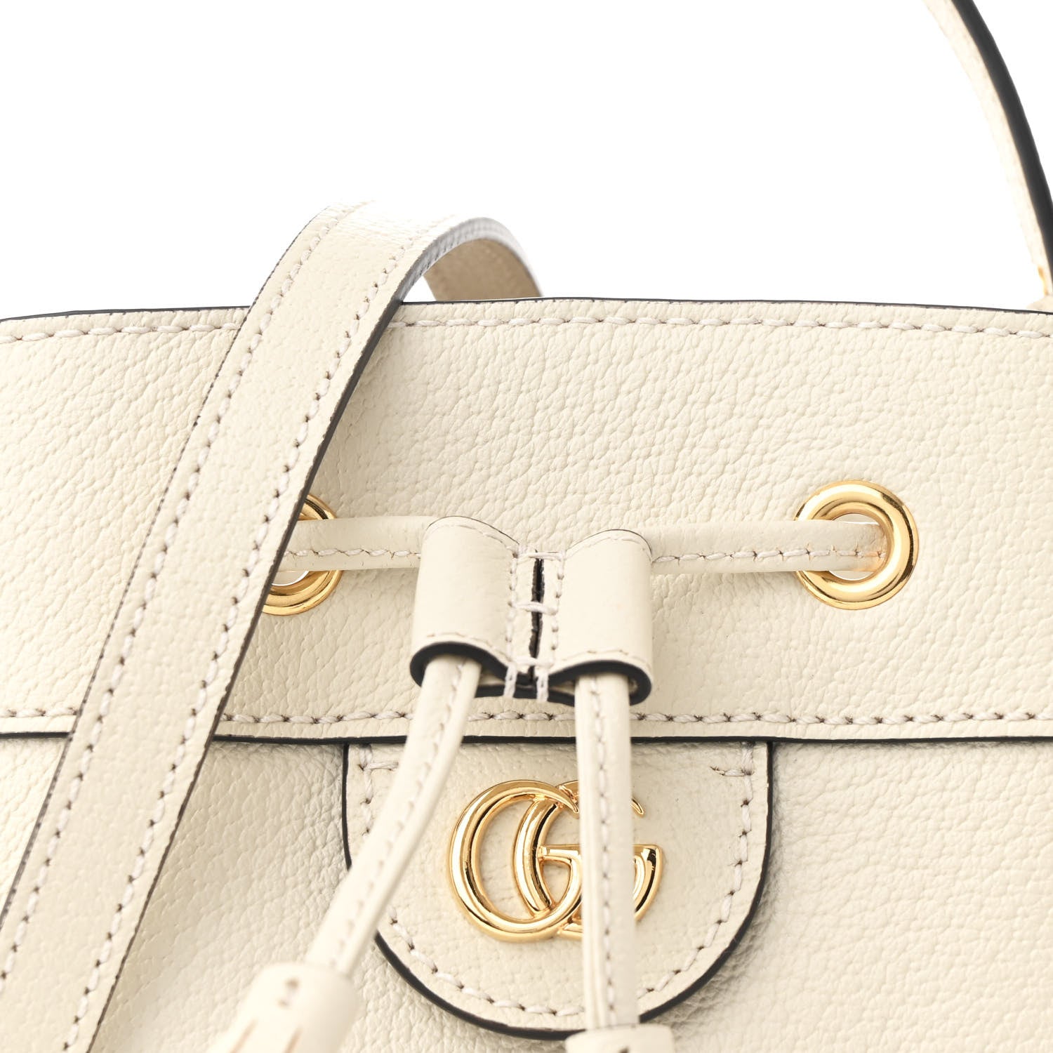 Gucci Glazed Textured Calfskin Web Small Ophidia Bucket Bag Mystic White 8 of 10