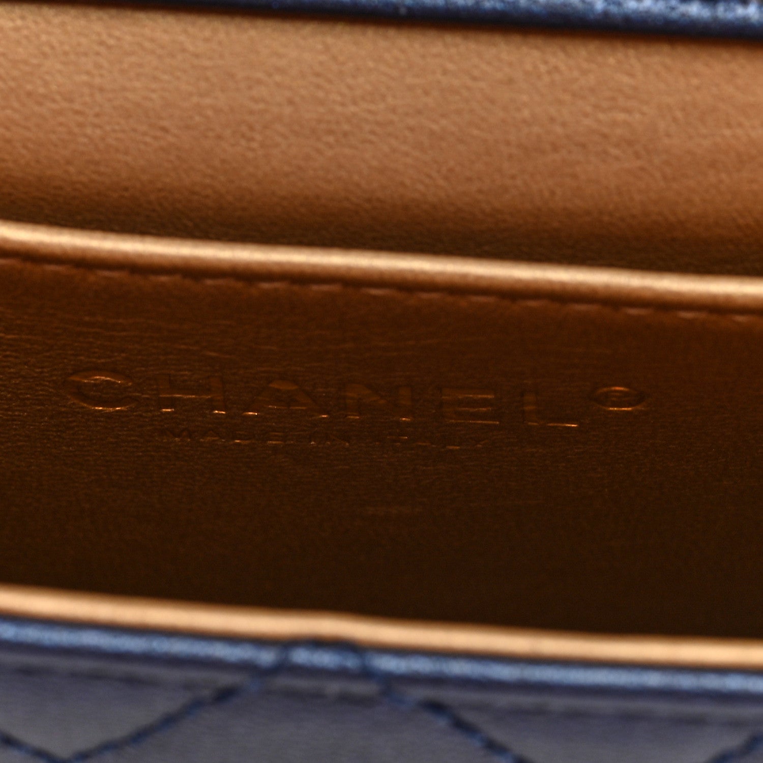 Chanel Iridescent Lambskin Quilted Chic Pearls Flap Navy Blue 6 of 10
