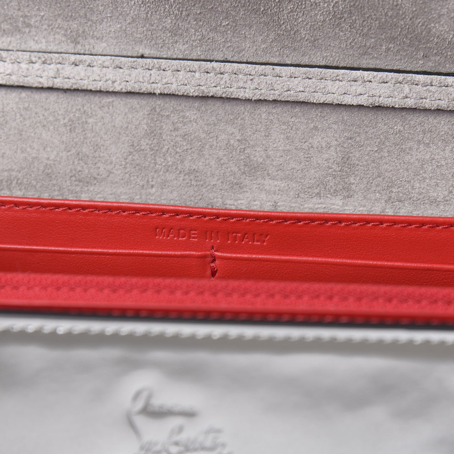 Calfskin Patent Suede Sequin Paloma Disco Ribbon Clutch Silver Black