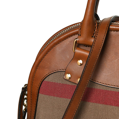 Burberry Canvas Mega Check Calfskin Medium Bloomsbury Saddle Brown 14 of 15