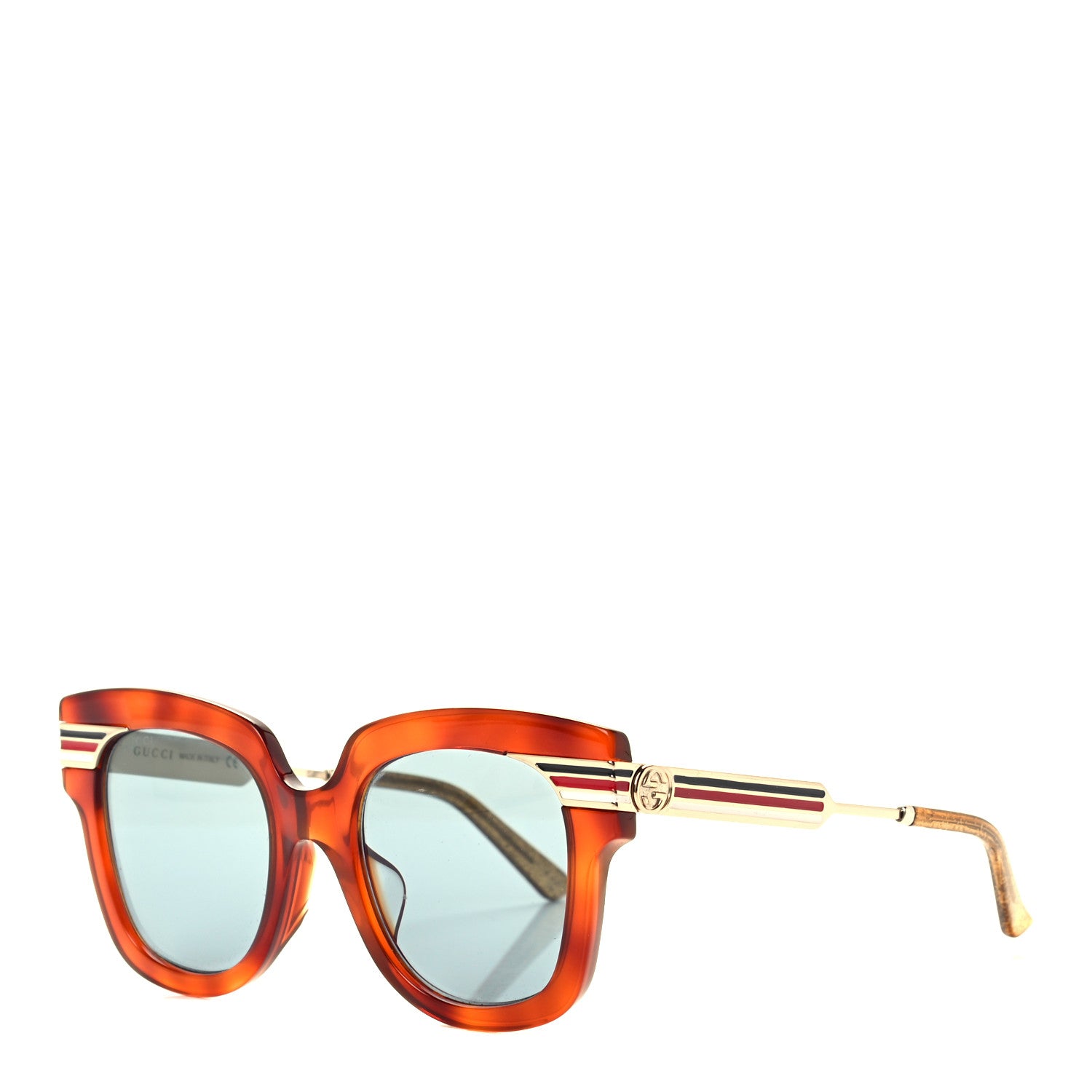 Gucci Acetate Square Frame Web GG0281SA Sunglasses Havana 1 of 7