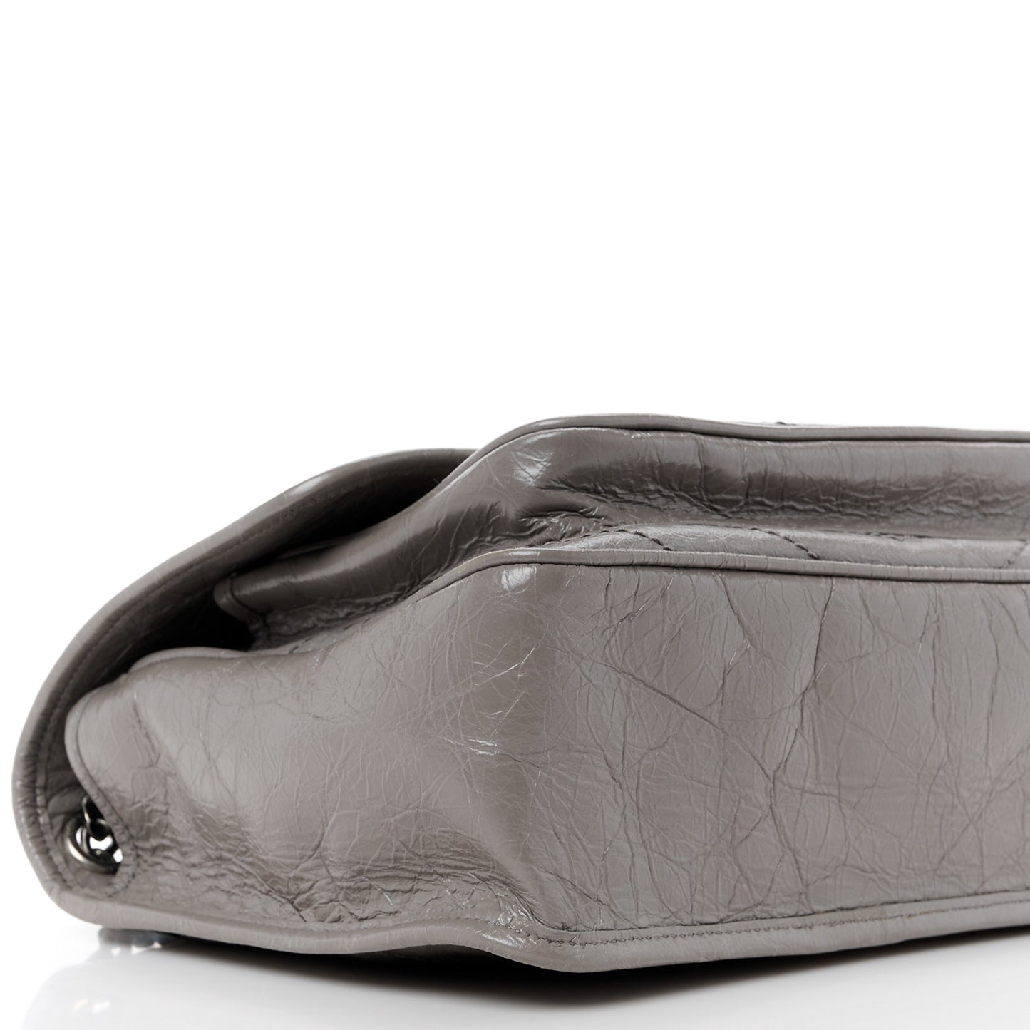 Crinkled Calfskin Matelasse Monogram Medium Niki Chain Satchel Fog