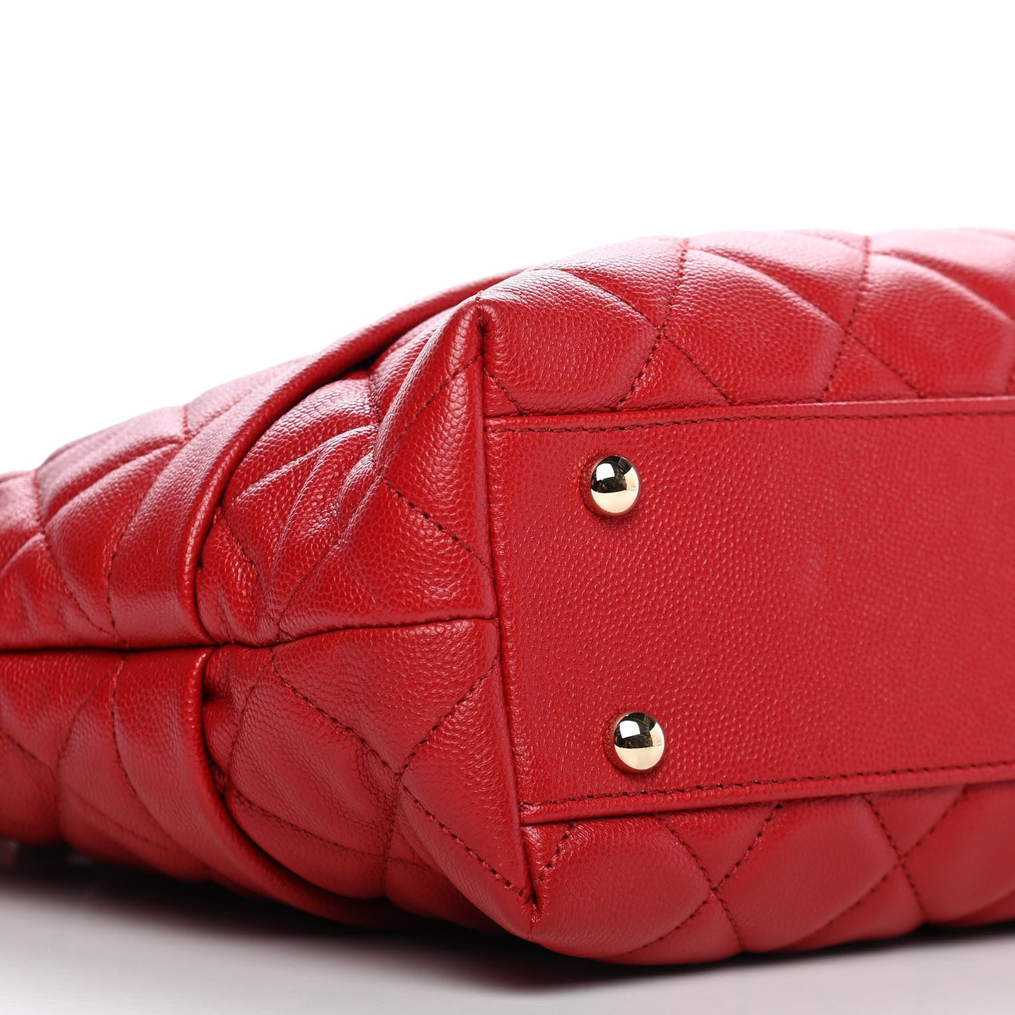 Caviar Quilted Rolled Up Tote Red