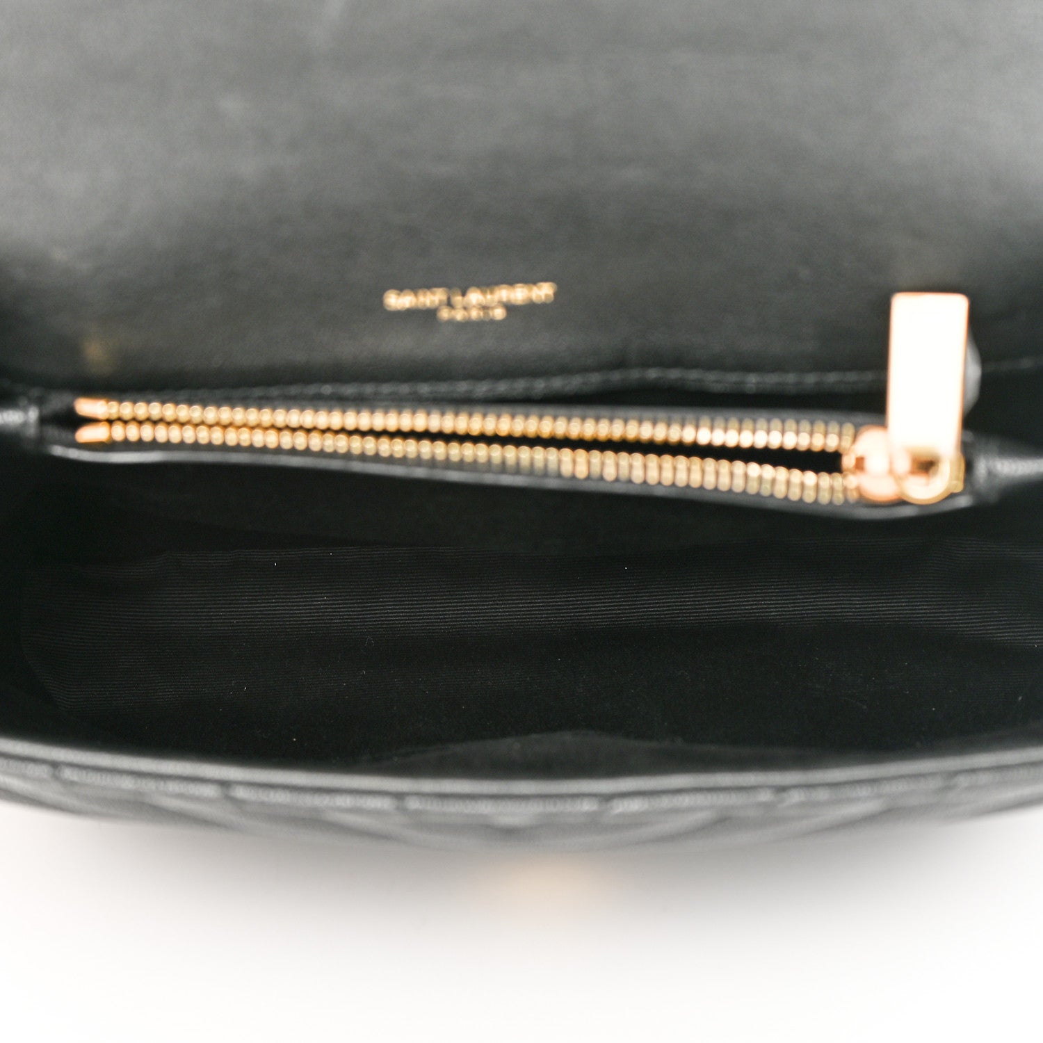 Saint Laurent Sheepskin Matelasse Chevron Monogram Medium College Bag Black 5 of 13
