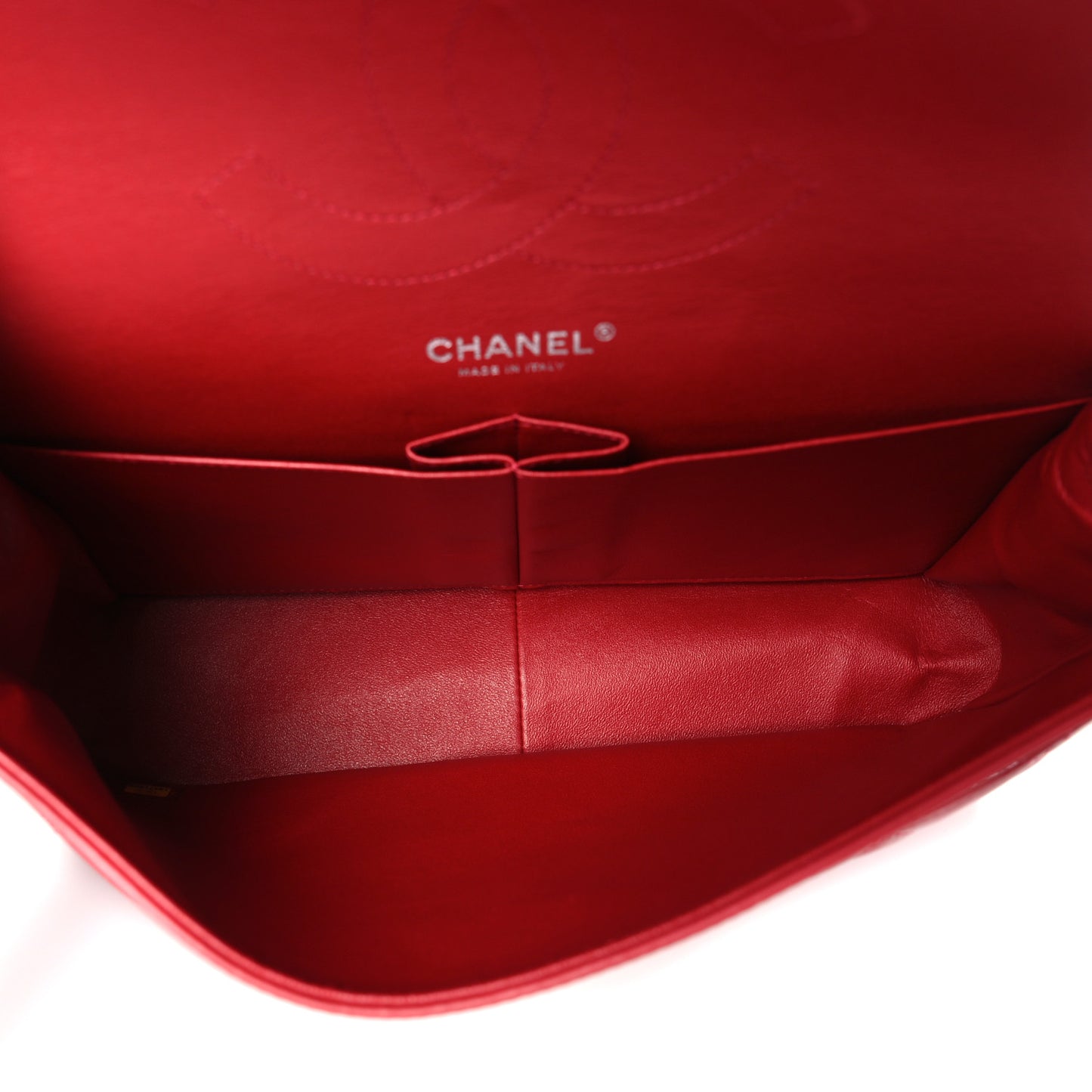 Patent Quilted Jumbo Double Flap Red