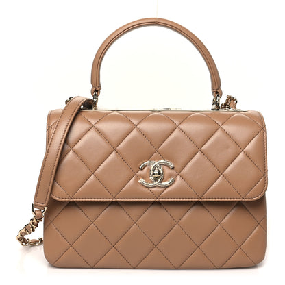 Chanel Lambskin Quilted Small Trendy CC Dual Handle Flap Bag Dark Beige 1 of 10