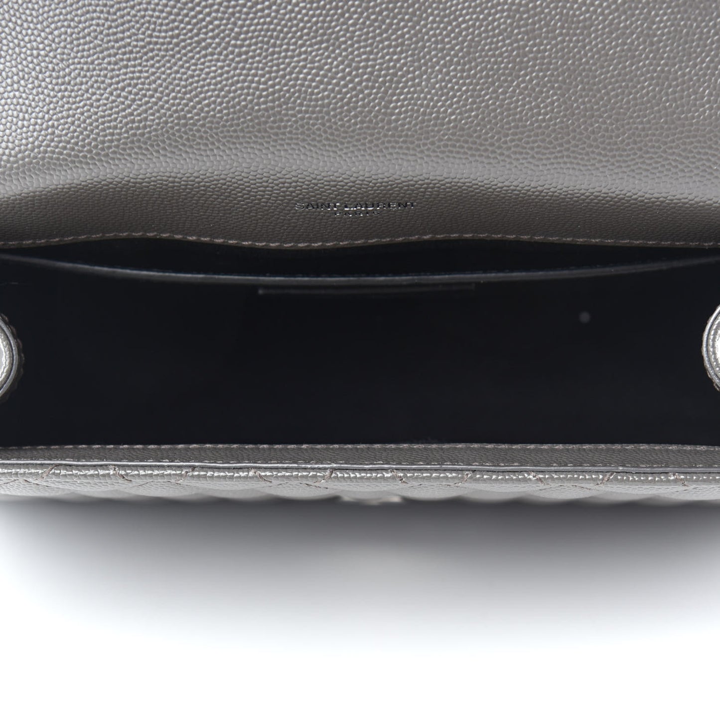 Grain De Poudre Textured Mixed Matelasse Medium Triquilt Monogram Satchel Earth
