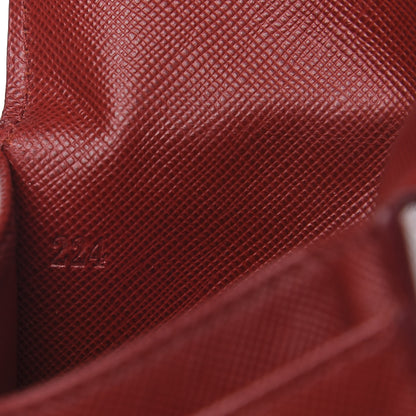 Prada Saffiano Metal Flap Card Holder Rosso 7 of 7