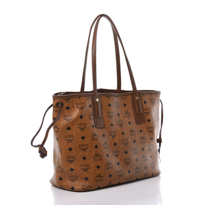 MCM Visetos Medium Liz Reversible Shopper Tote Cognac 3 of 15