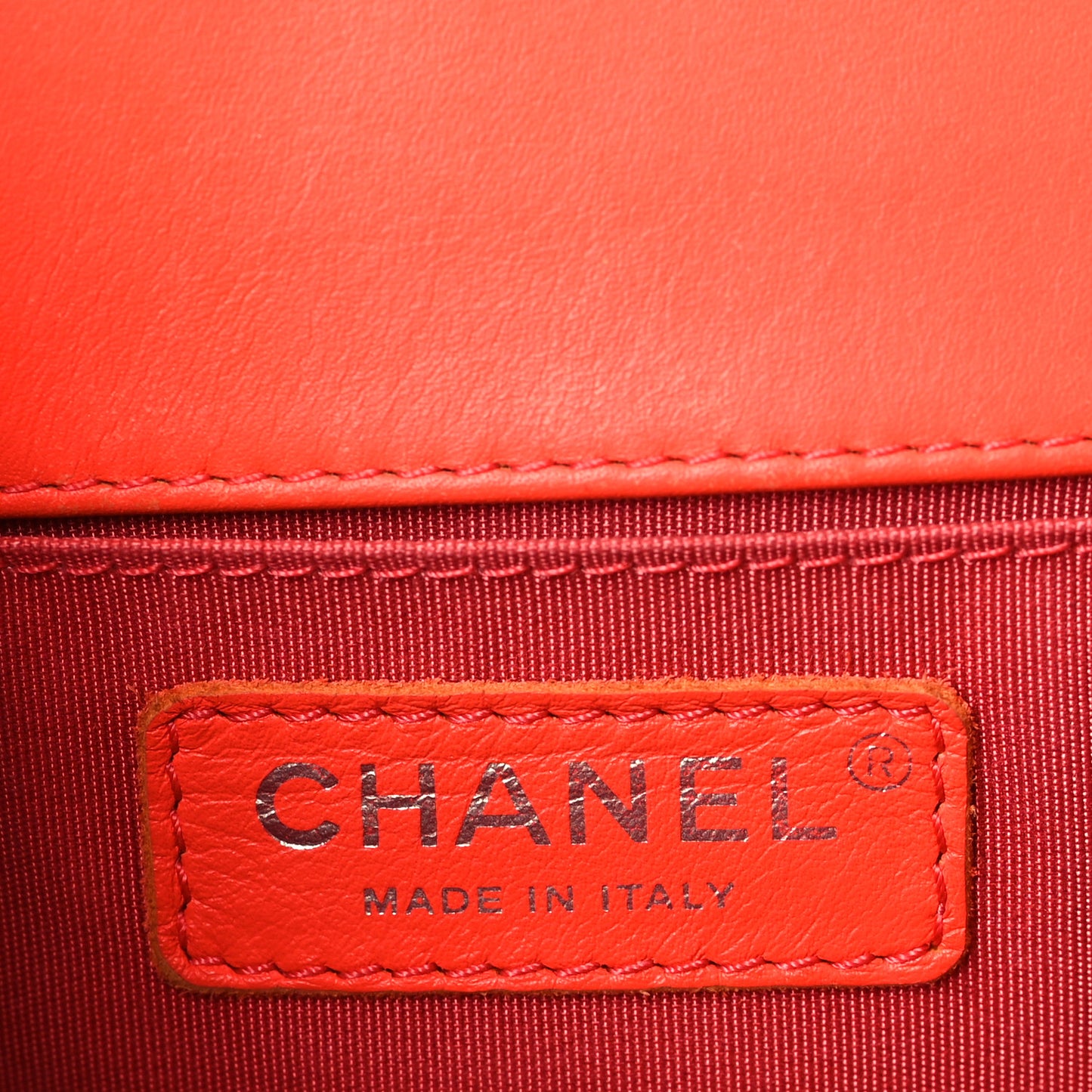 Calfskin Chevron Quilted Small Boy Flap Coral