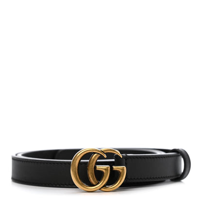 Gucci Calfskin Double G 20mm Belt 85 34 Black 1 of 5
