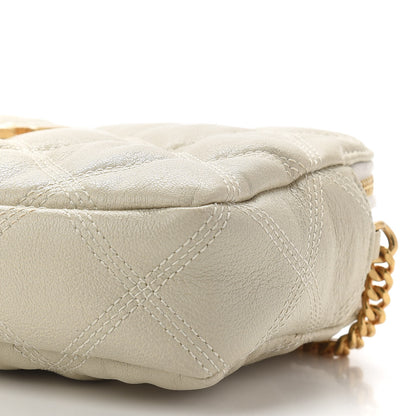 Saint Laurent Grained Lambskin Quilted Mini Becky Double Zip Bag Vintage White 11 of 13