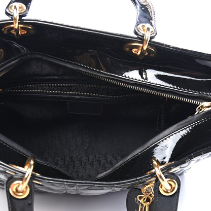 Christian Dior Patent Cannage Large Lady Dior Black 5 of 9
