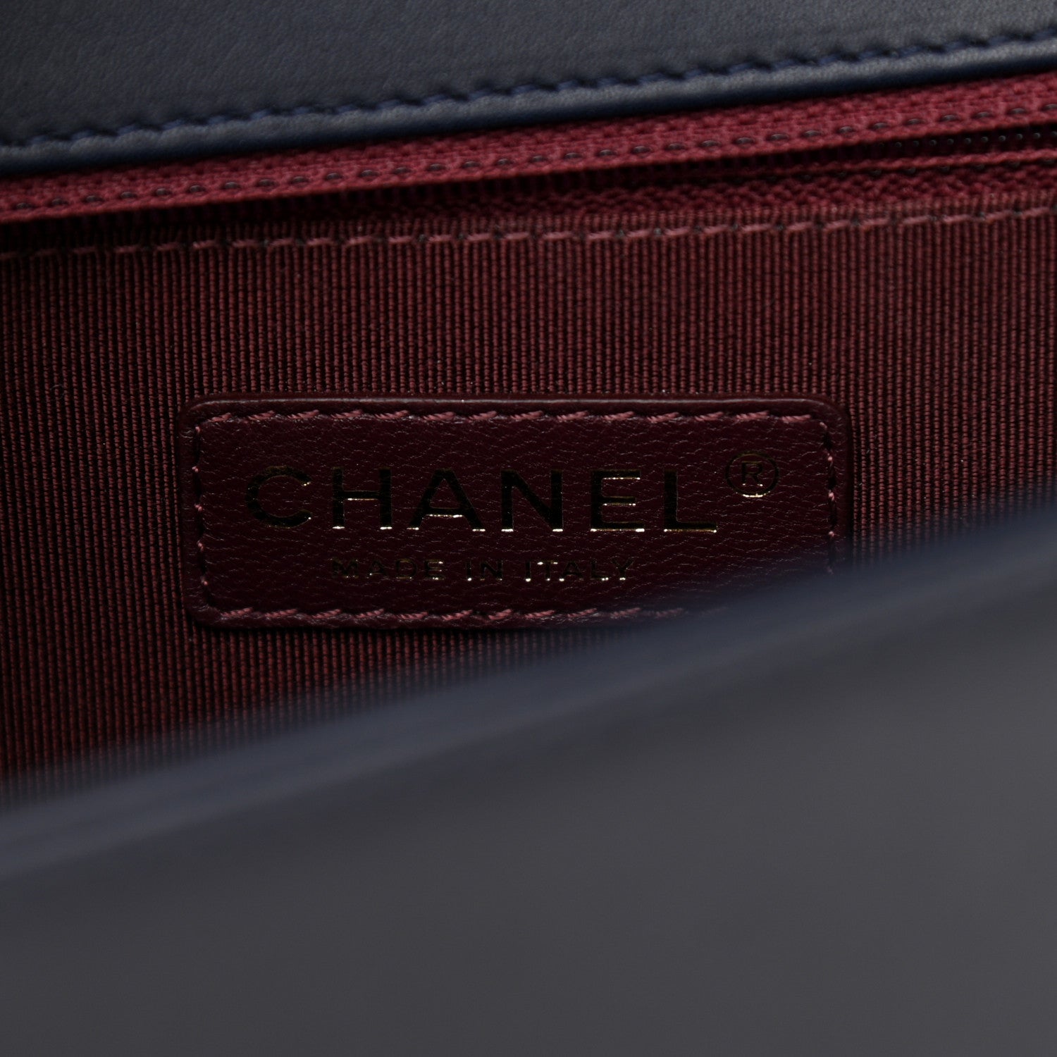 Chanel Caviar Suede Calfskin Chevron New Medium Boy Flap Navy 6 of 12