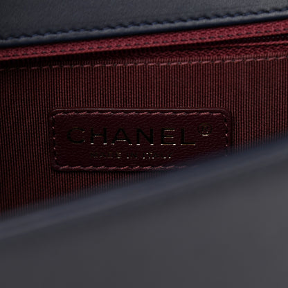 Chanel Caviar Suede Calfskin Chevron New Medium Boy Flap Navy 6 of 12