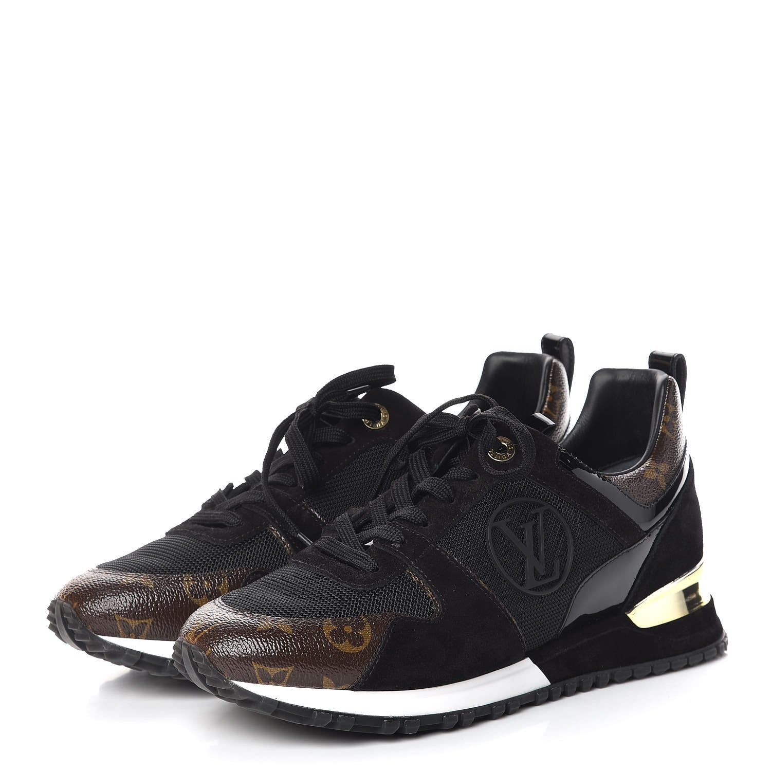 Louis Vuitton Suede Monogram Run Away Sneakers 40 Black 3 of 8