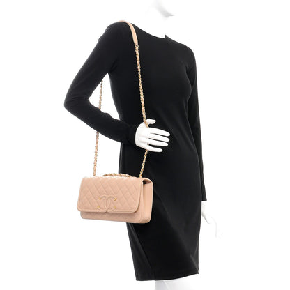 Chanel Caviar Quilted Medium CC Filigree Flap Beige 2 of 7