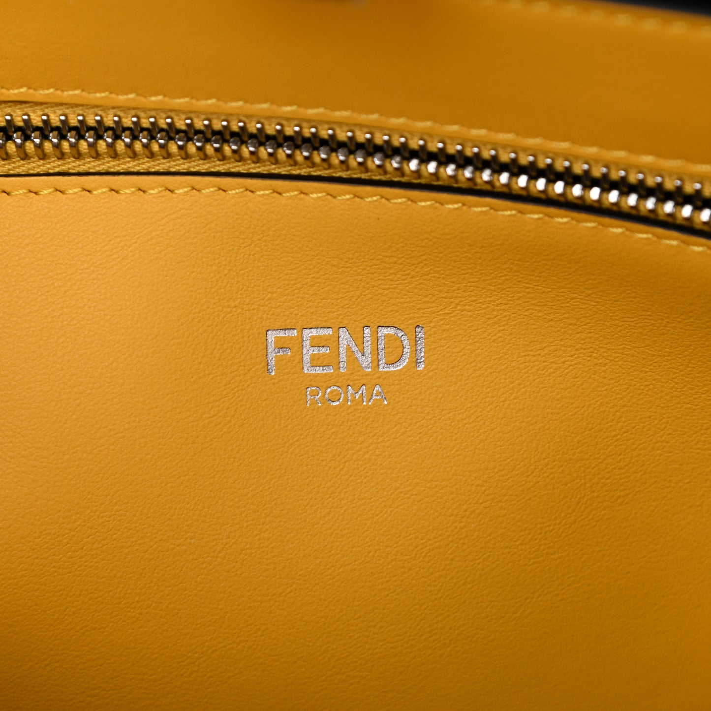 Cuoio Romano Vitello Cover Glazed Fabric Bi-Color FF 1974 Medium Peekaboo I SEE U Satchel Black Mimosa Tobacco Moro