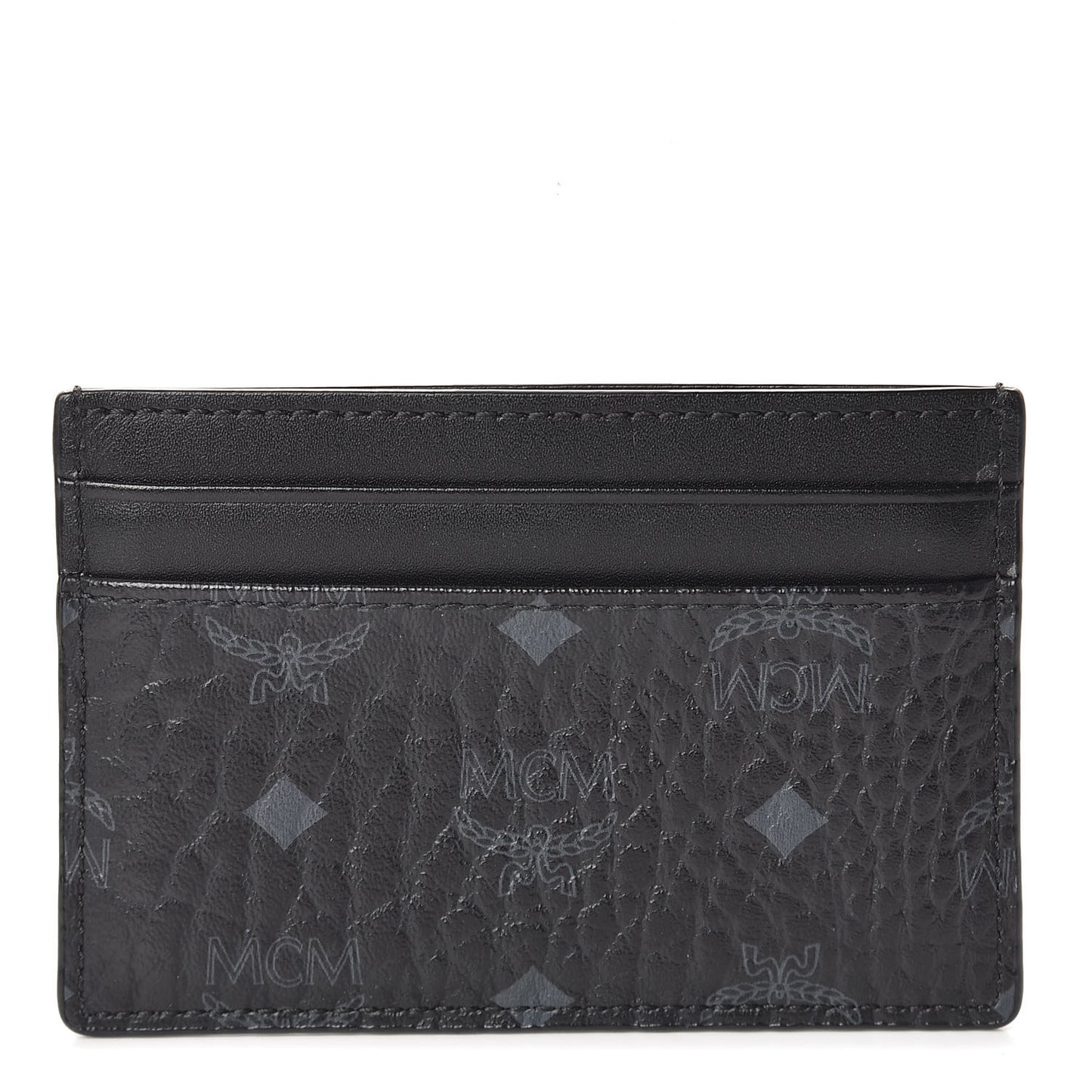 Calfskin Visetos Mini Card Case Black
