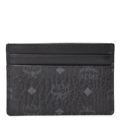 MCM Calfskin Visetos Mini Card Case Black 1 of 8