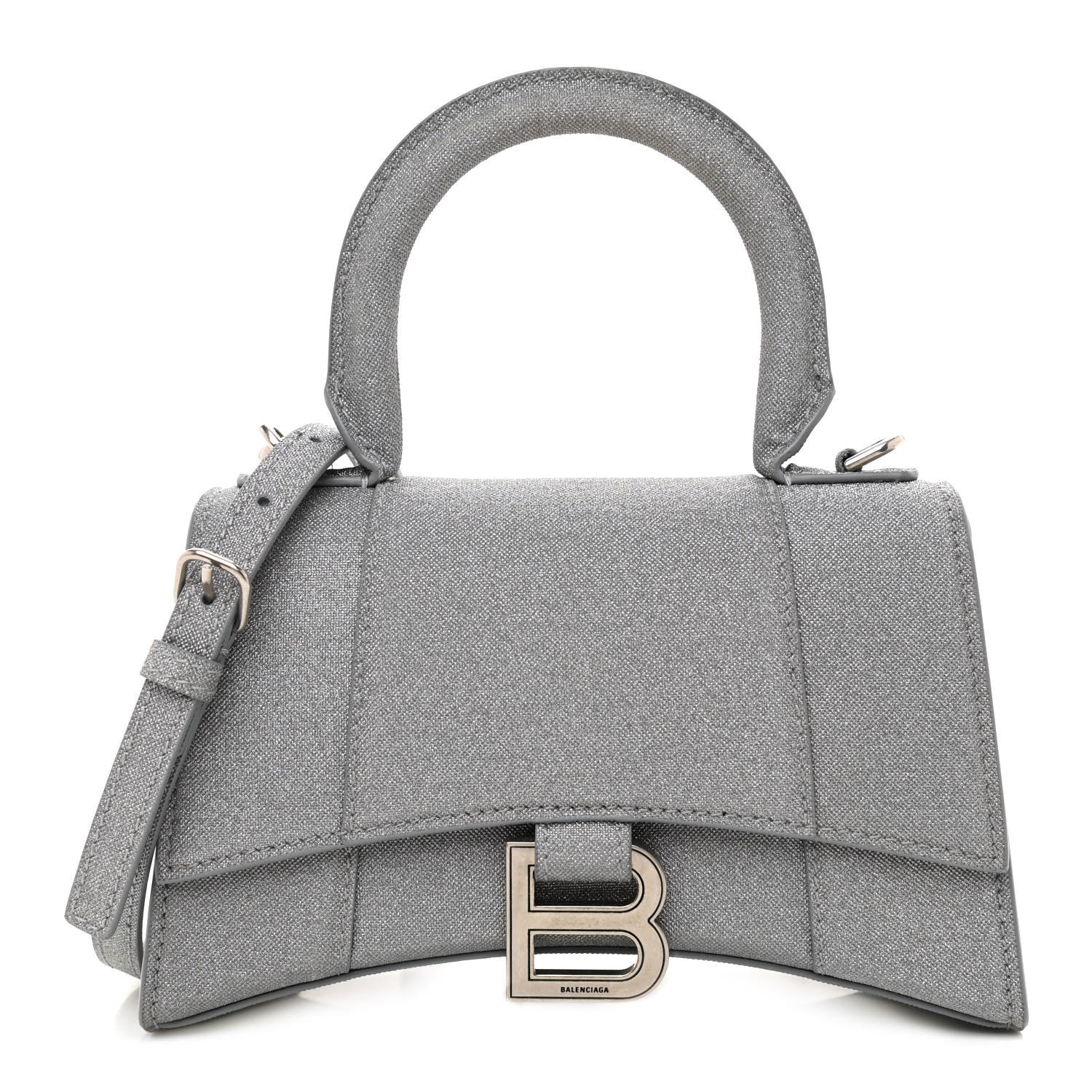 Balenciaga Glitter Fabric Hourglass Top Handle Bag XS Grey 1 of 10
