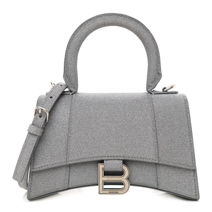 Balenciaga Glitter Fabric Hourglass Top Handle Bag XS Grey 1 of 10