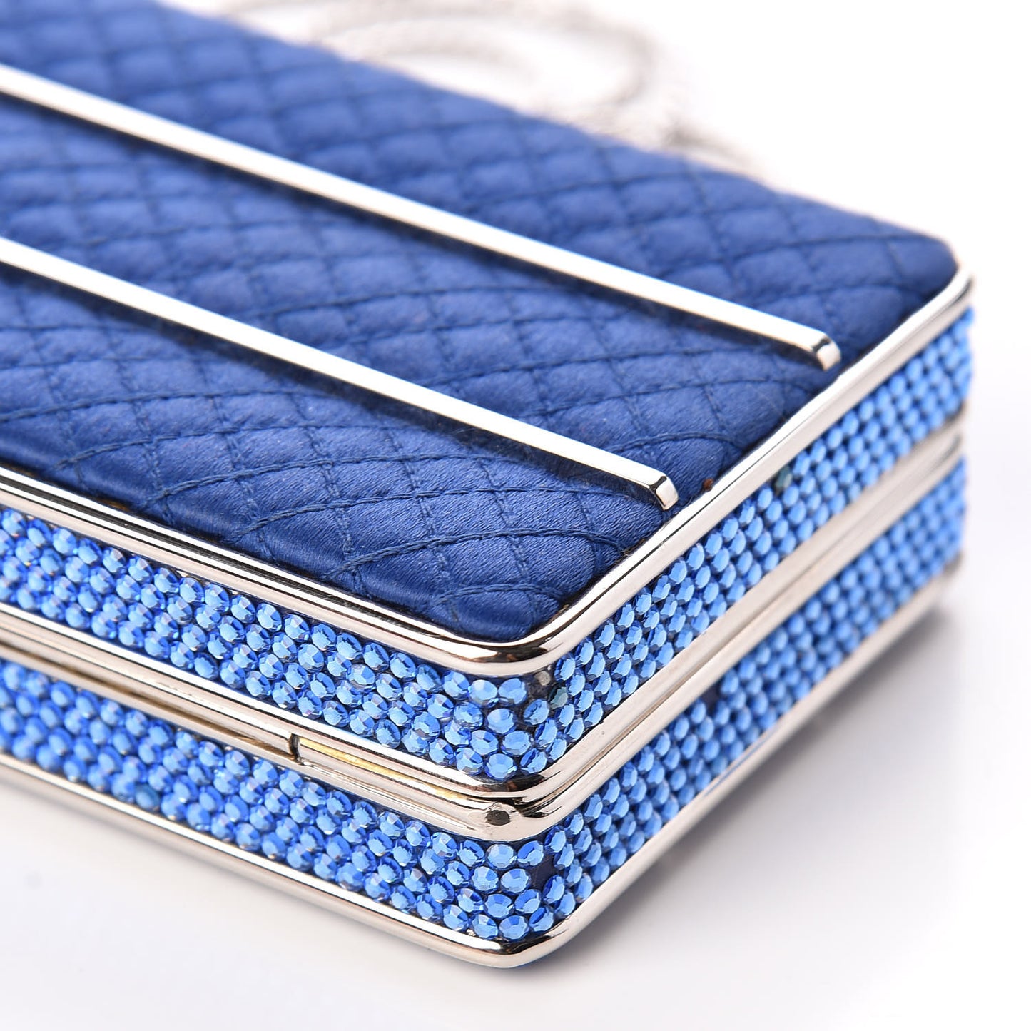 Satin Swarovski Crystal Clutch Blue