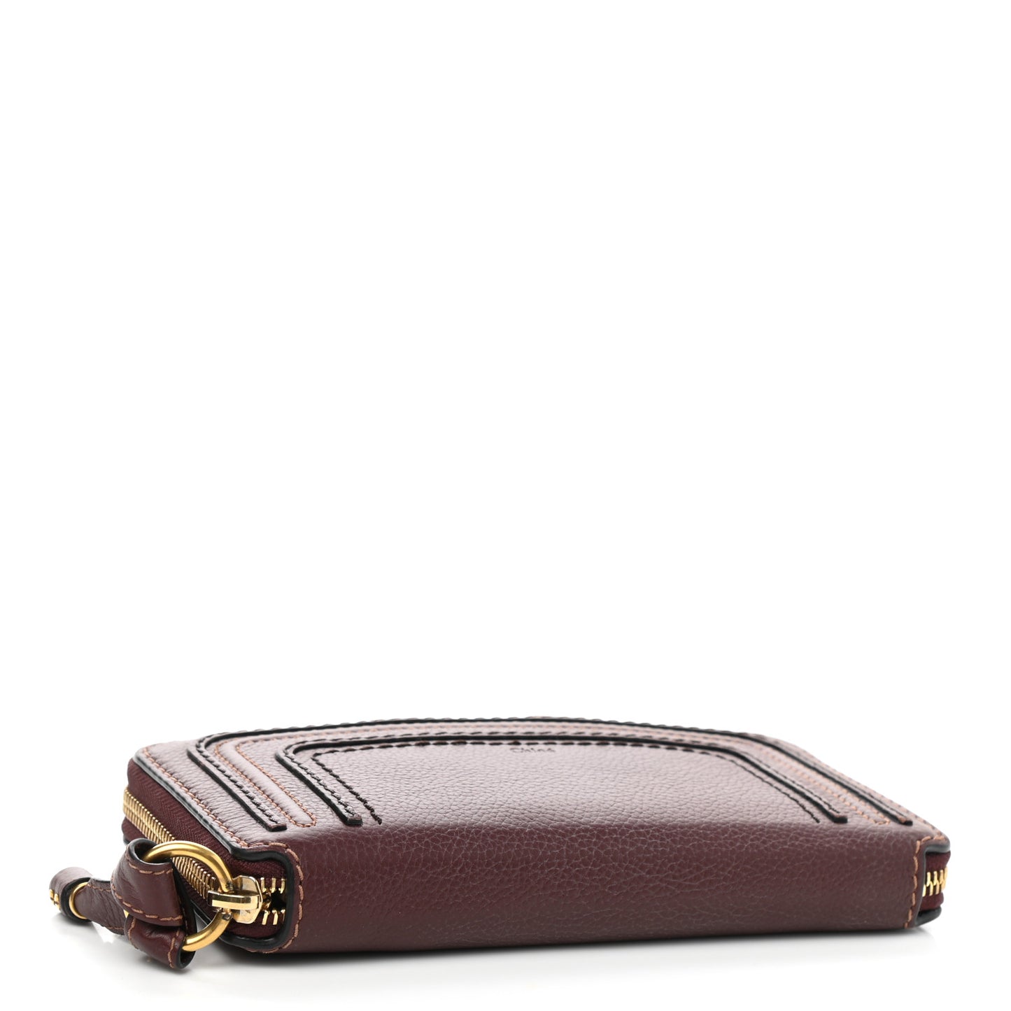 Grained Calfskin Marcie Long Zip Around Wallet Dark Velvet