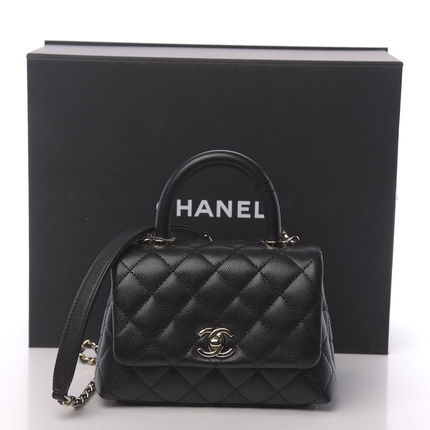 Chanel Caviar Quilted Extra Mini Coco Handle Flap Black 11 of 11