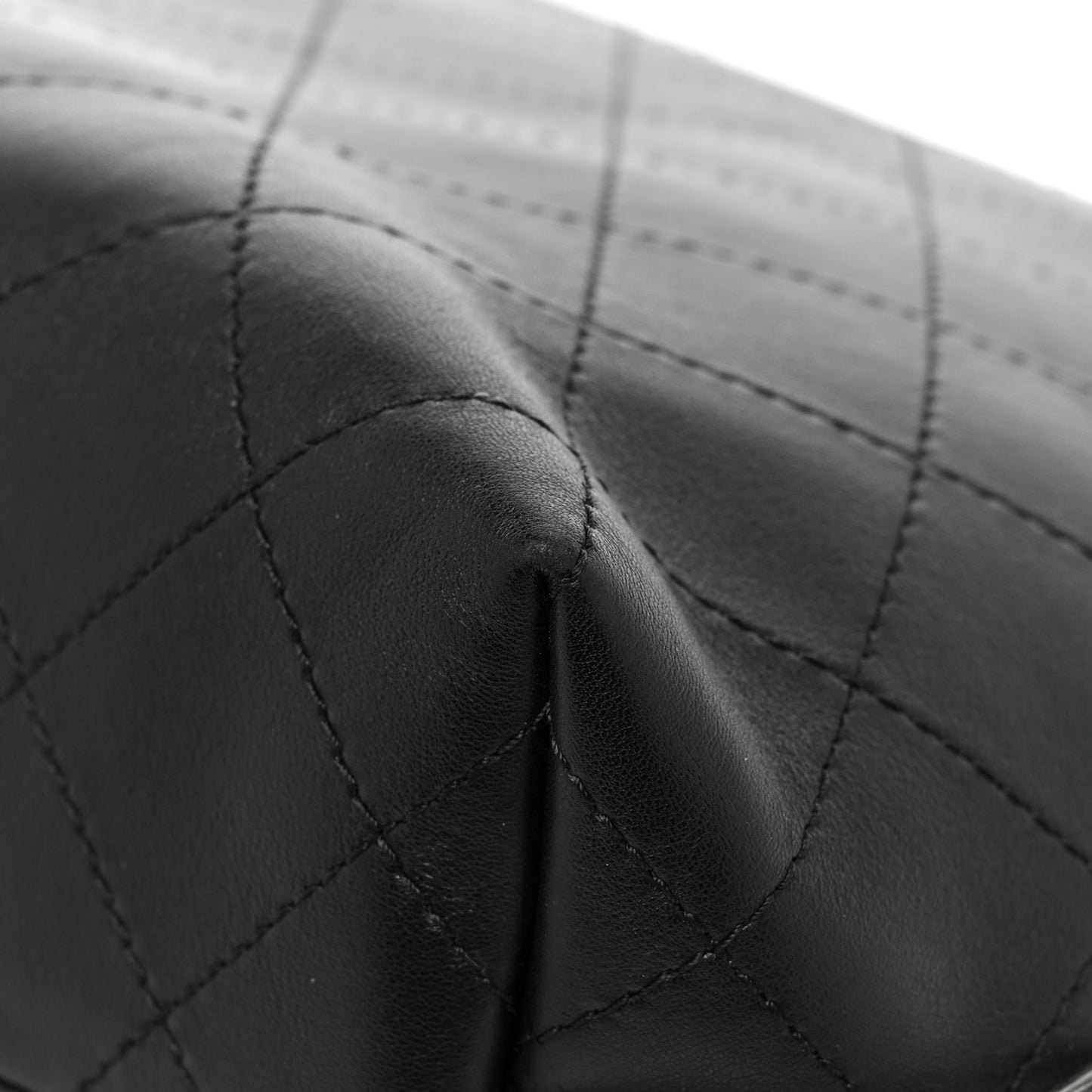 Calfskin Stitched Large Hobo Black
