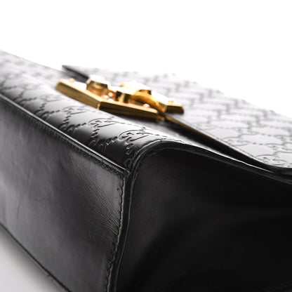 Gucci Guccissima Medium Padlock Shoulder Bag Black 16 of 20