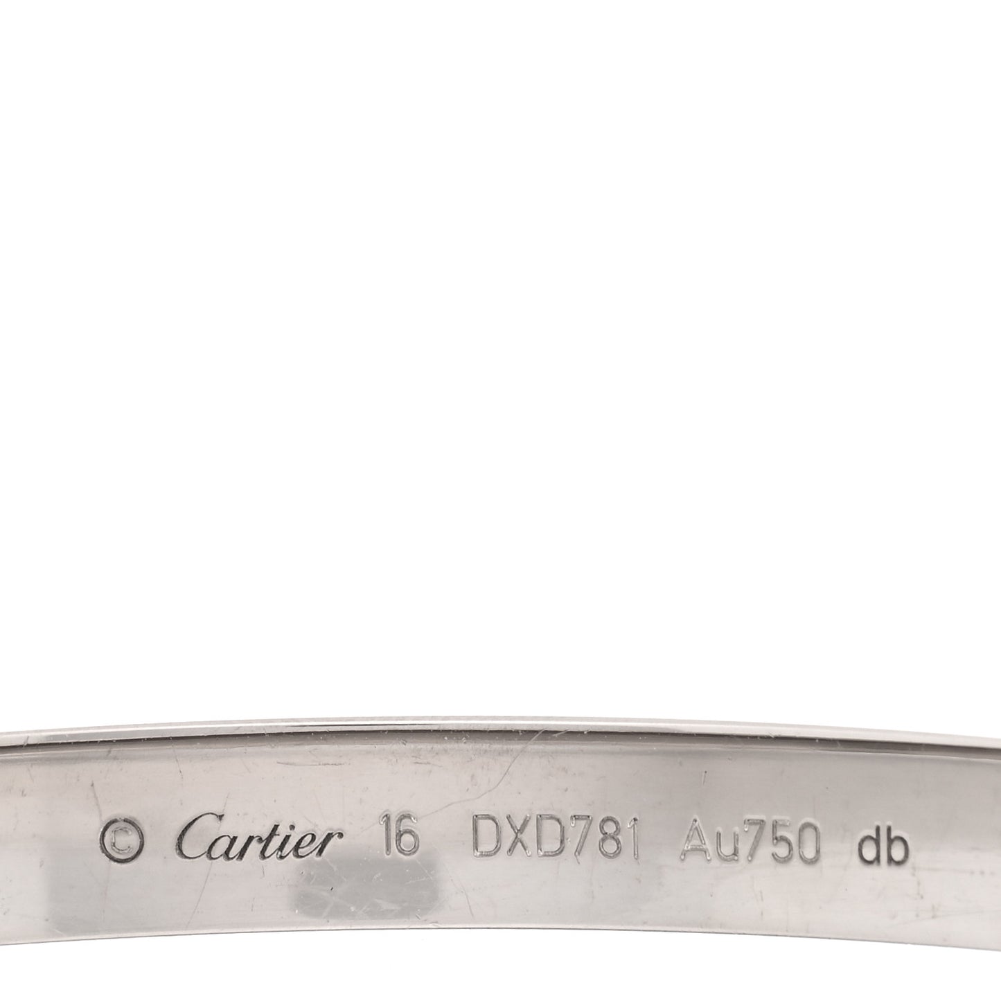18K White Gold LOVE Bracelet 16