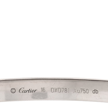 Cartier 18K White Gold LOVE Bracelet 16 4 of 7