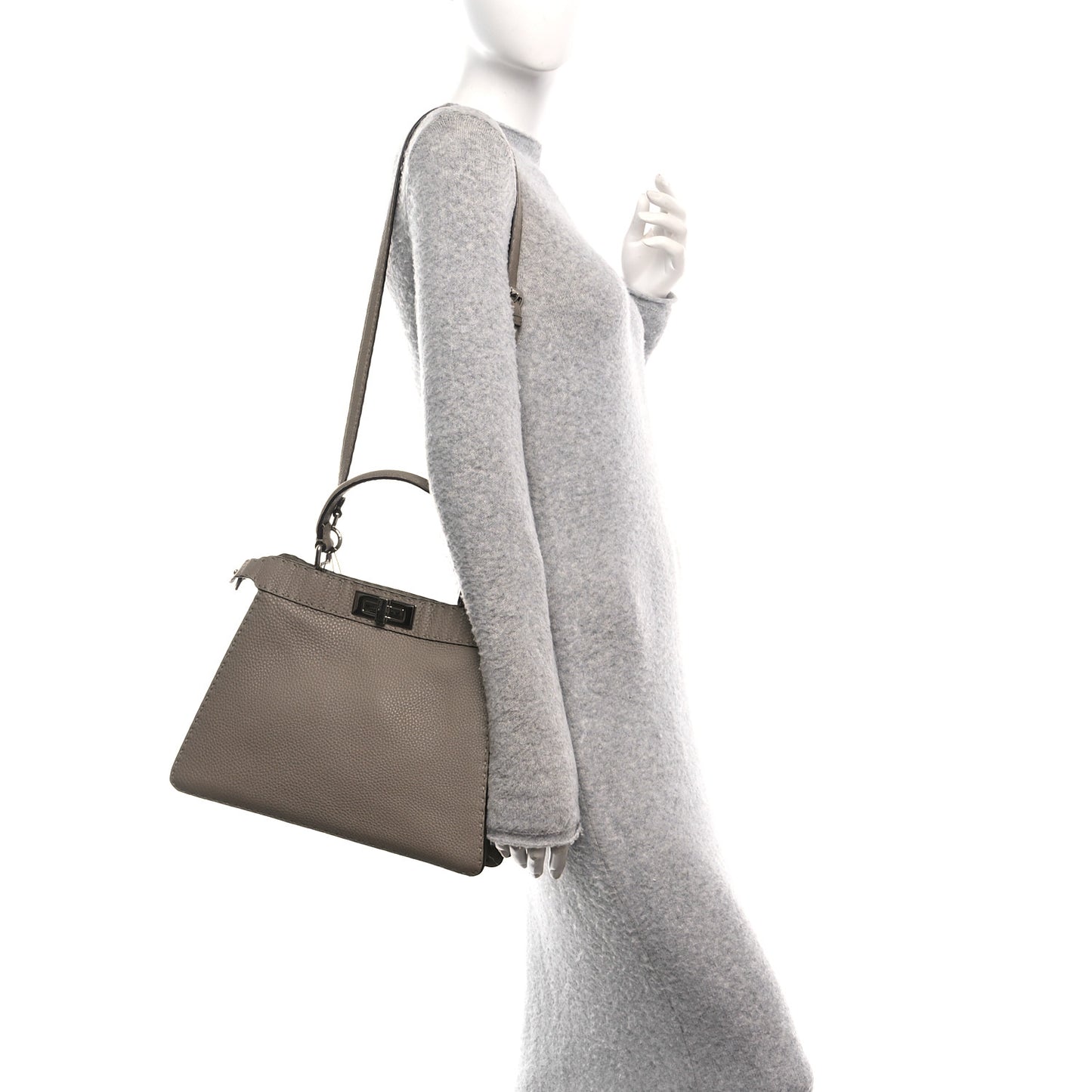 Cuoio Romano Selleria Chamois Medium Peekaboo I SEE U Satchel Corda Camelia Cipria