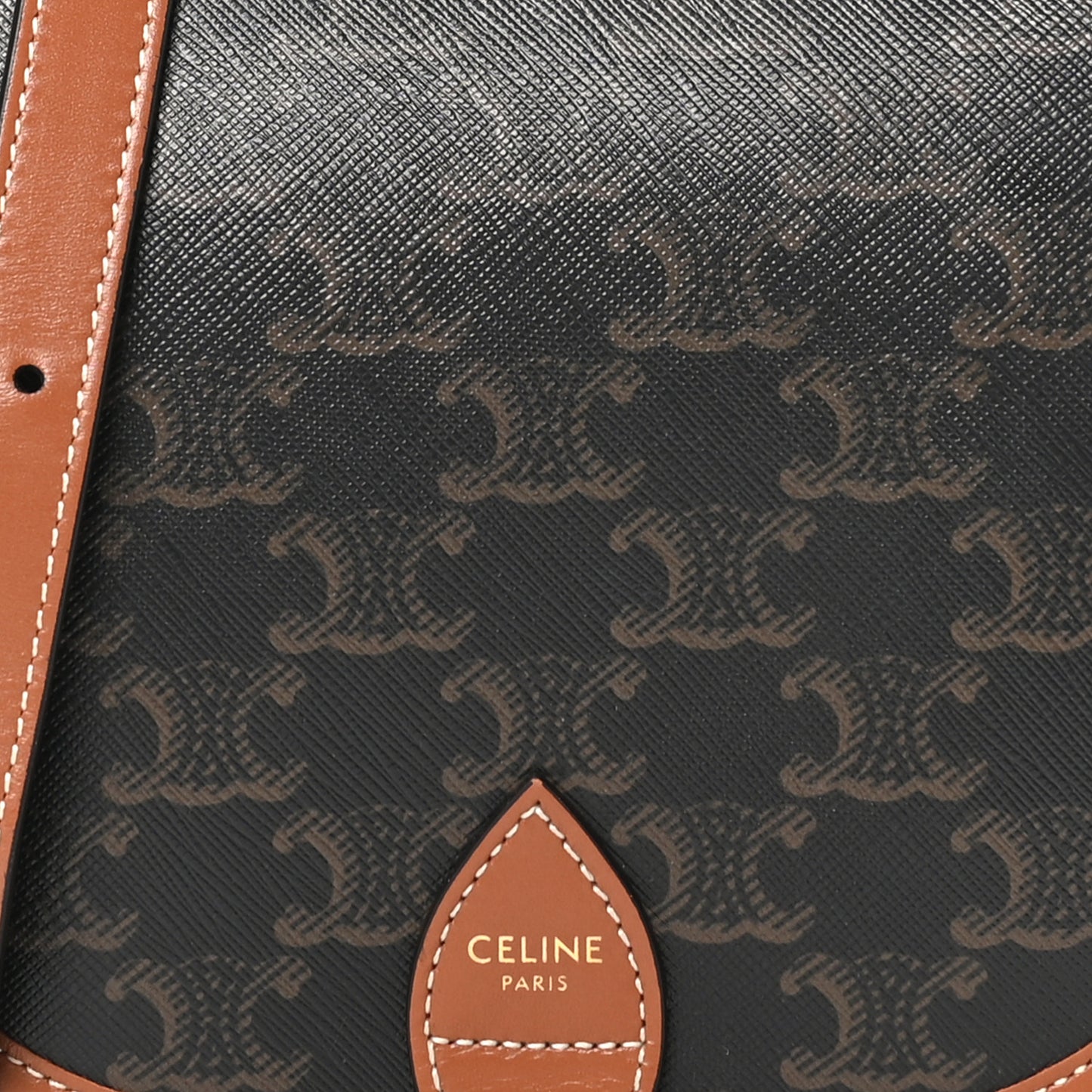 Triomphe Canvas Medium Folco Bag Tan