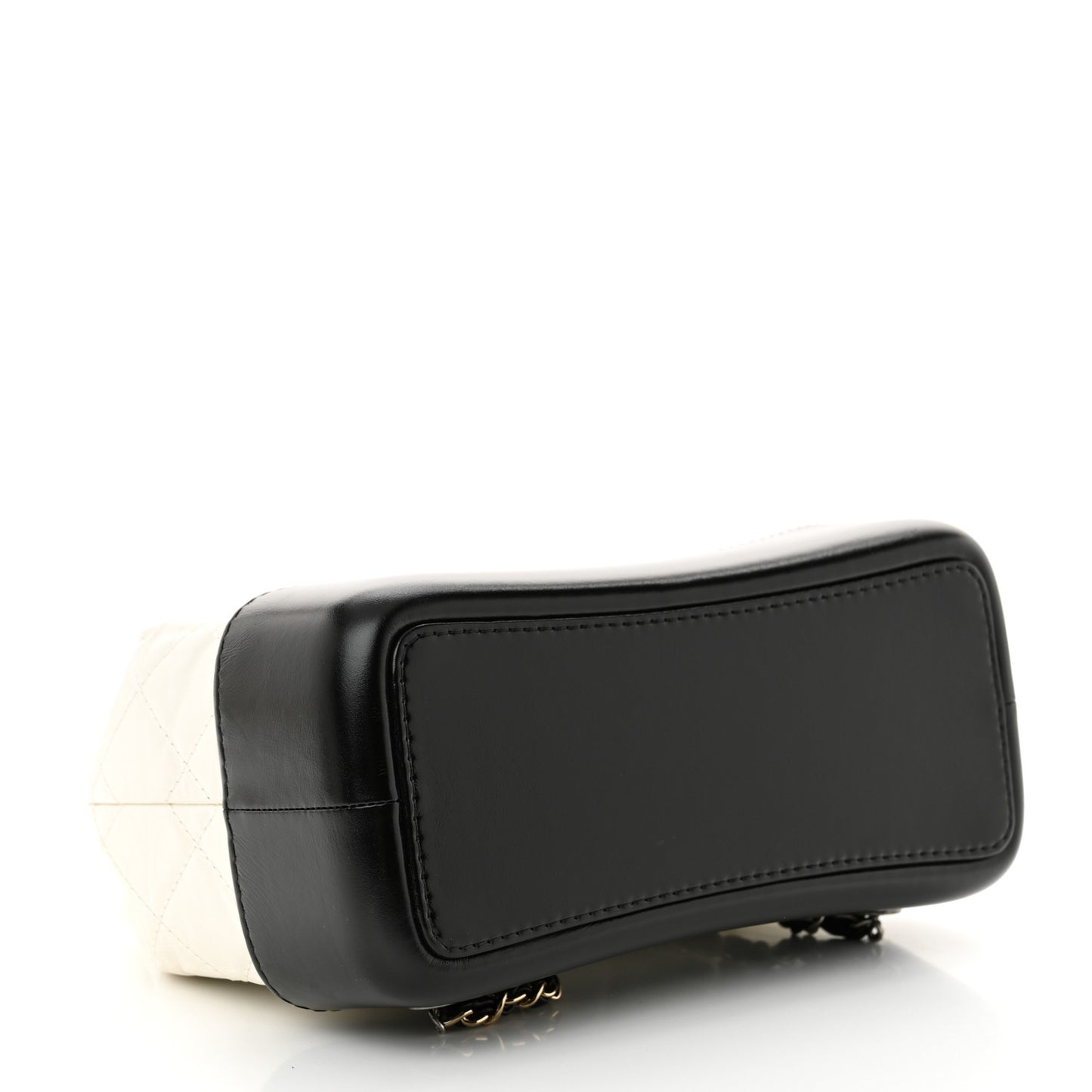 Aged Calfskin Quilted Small Gabrielle Backpack Black White