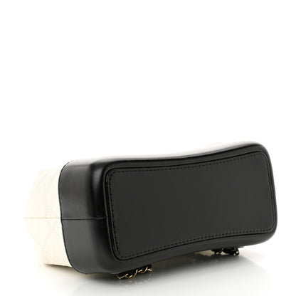 Chanel Aged Calfskin Quilted Small Gabrielle Backpack Black White 3 of 12