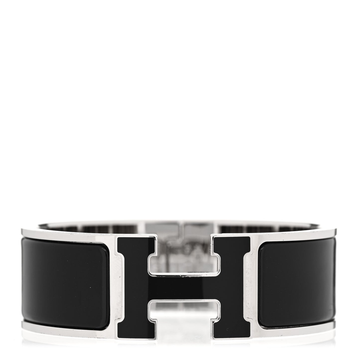 Enamel Wide Clic Clac H Bracelet GM Black