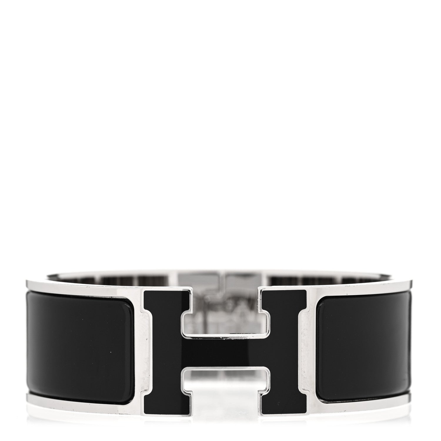 Hermes Enamel Wide Clic Clac H Bracelet GM Black 1 of 4