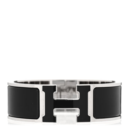 Hermes Enamel Wide Clic Clac H Bracelet GM Black 1 of 4