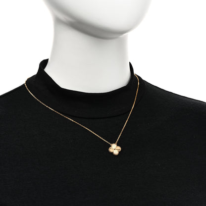Van Cleef & Arpels 18K Yellow Gold Guilloche Vintage Alhambra Pendant Necklace 2 of 6